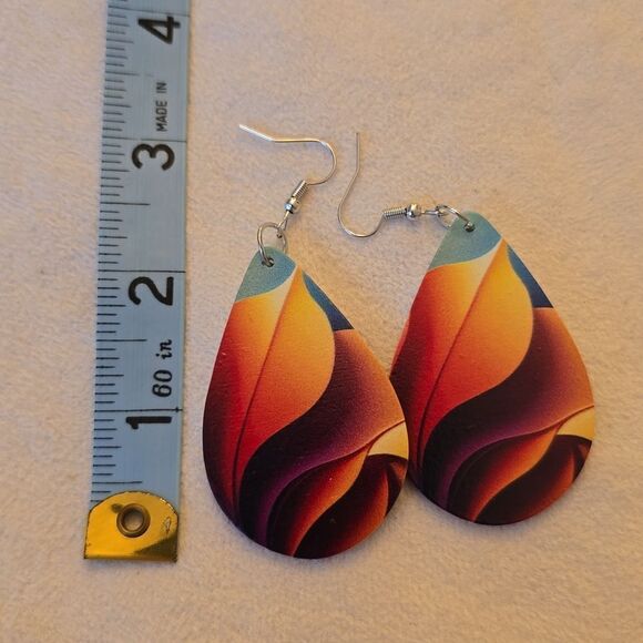 Tear drop 2 pair earrings multi color - Picture 3 of 7